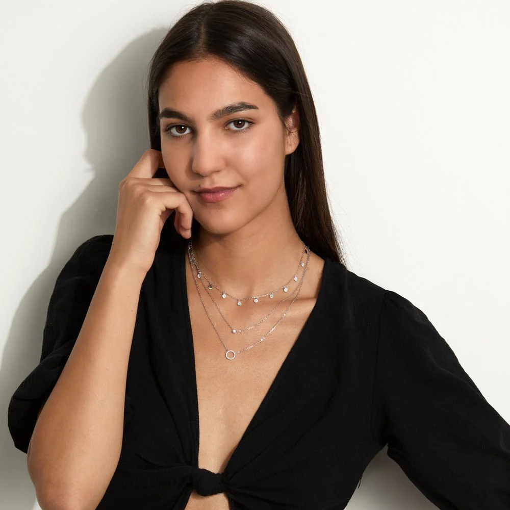 Collana Argento Zirconia rodiato 40-45 cm Ø4 mm - Image 3