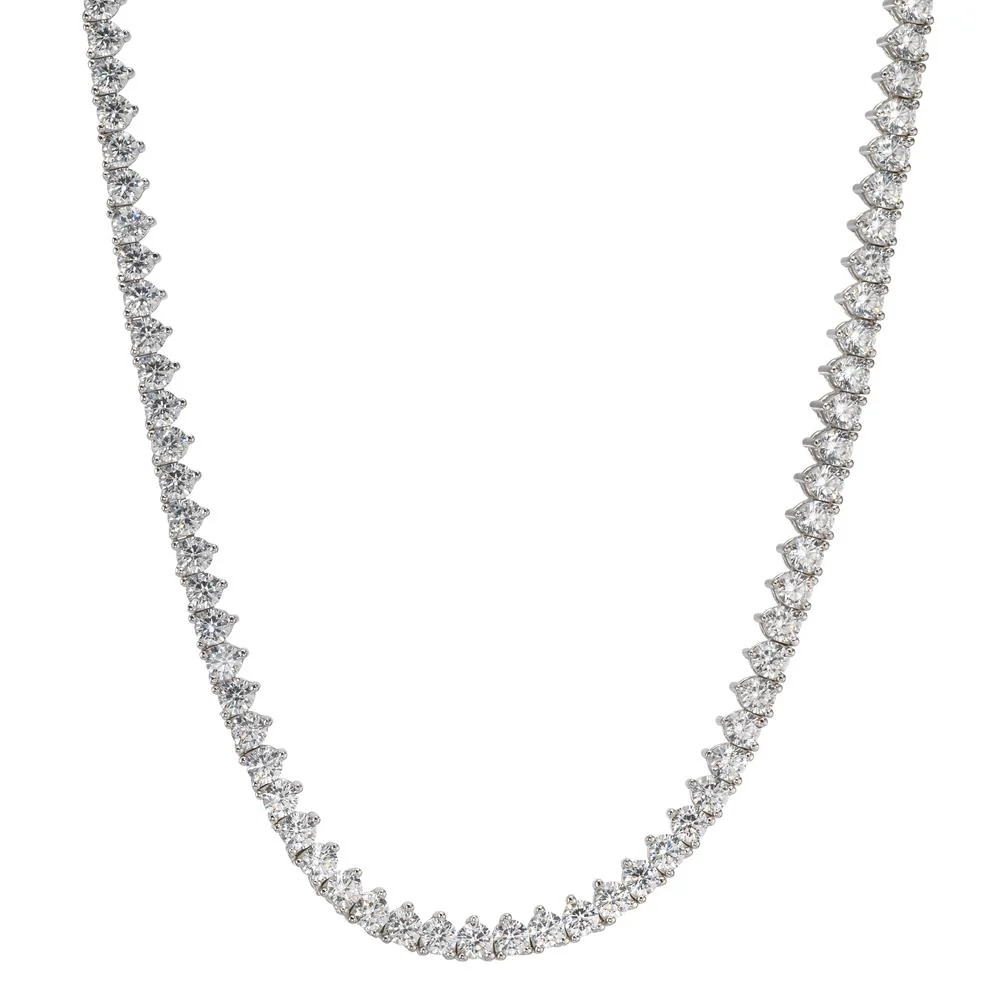Collana Argento Zirconia rodiato 42 cm