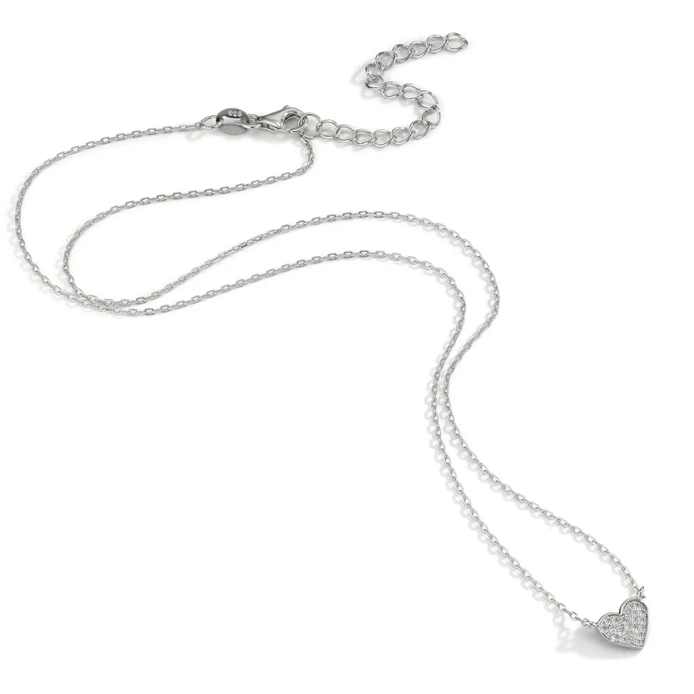 Collana Argento Zirconia rodiato Cuore 39-44 cm - Image 2