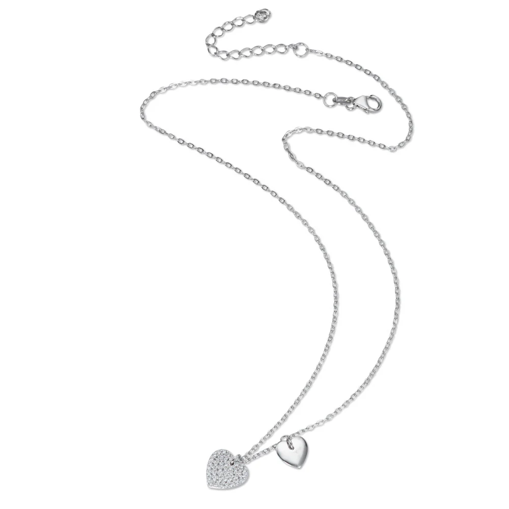 Collana Argento Zirconia rodiato Cuore 40-45 cm - Image 2