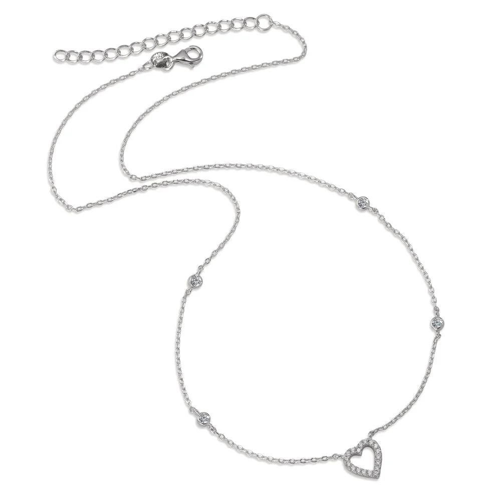 Collana Argento Zirconia rodiato Cuore 40-45 cm - Image 2