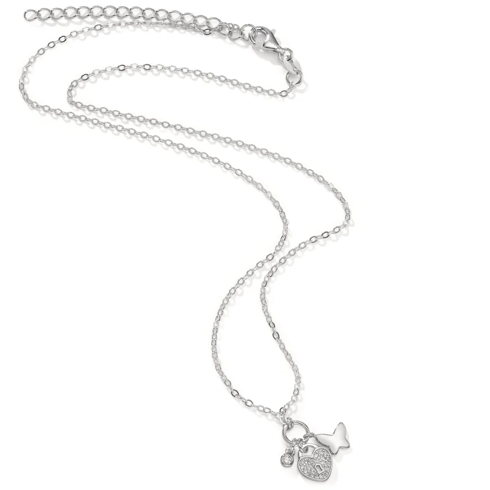 Collana Argento Zirconia rodiato Cuore 40-45 cm - Image 2