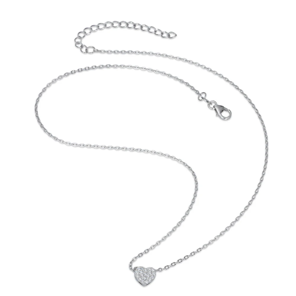 Collana Argento Zirconia rodiato Cuore 40-45 cm Ø8 mm - Image 2