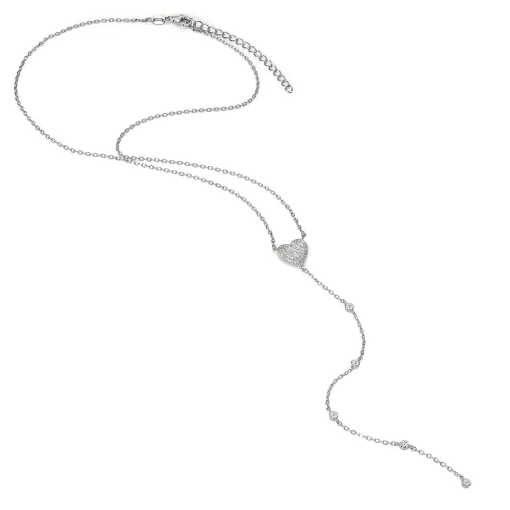 Collana Argento Zirconia rodiato Cuore 41-46 cm - Image 2