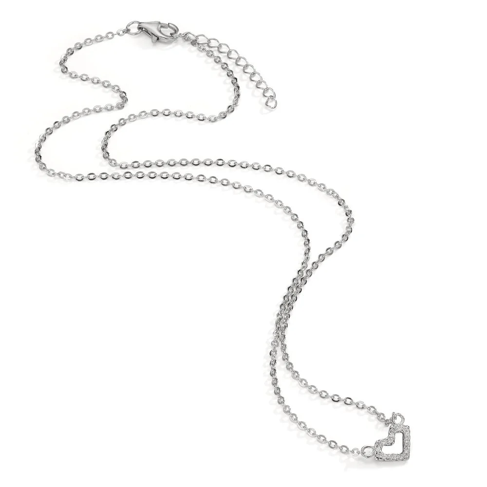 Collana Argento Zirconia rodiato Cuore 42-45 cm - Image 2