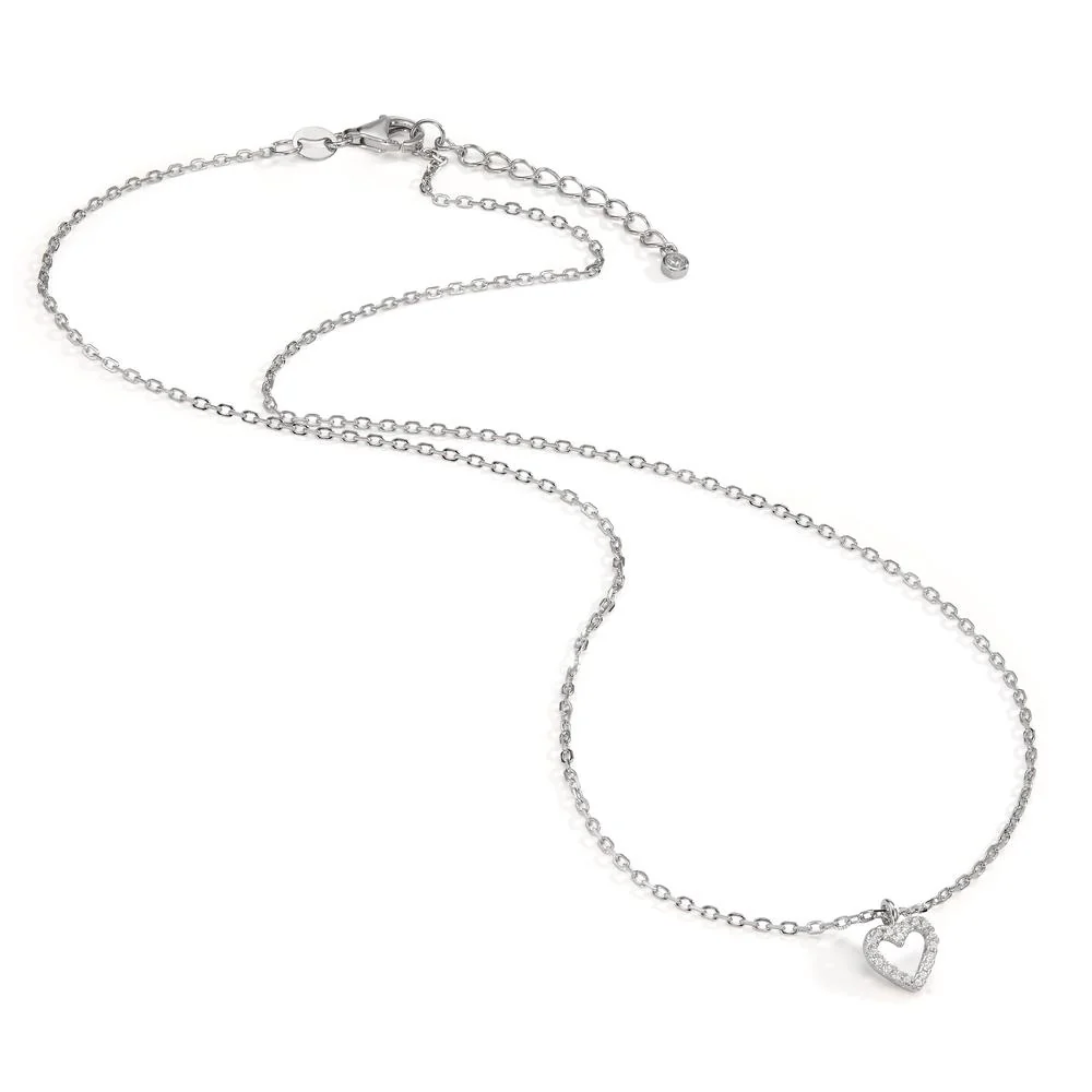 Collana Argento Zirconia rodiato Cuore 42-45 cm Ø7.5 mm - Image 2
