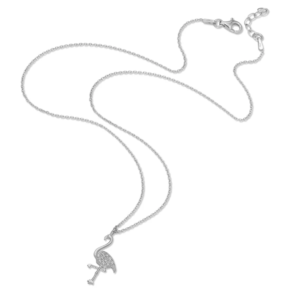 Collana Argento Zirconia rodiato Fenicottero 40-42 cm - Image 2