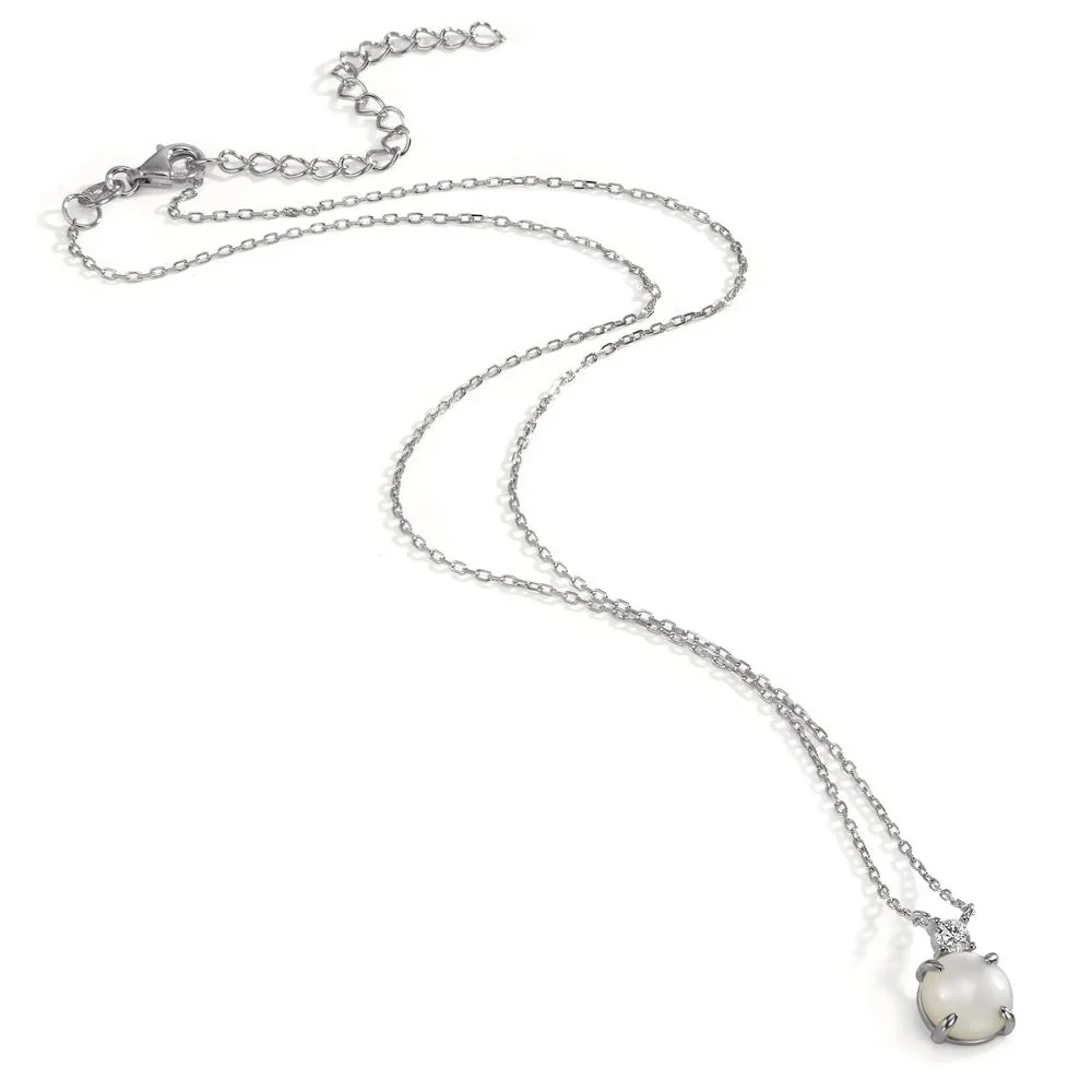 Collana Argento Zirconia rodiato Madreperla 40-45 cm - Image 2