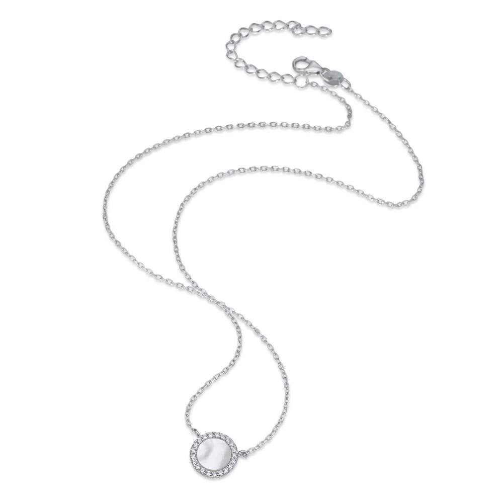 Collana Argento Zirconia rodiato Madreperla 40-45 cm Ø10 mm - Image 3