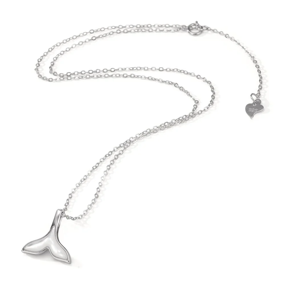 Collana Argento Zirconia rodiato Madreperla Balena 38-42 cm - Image 2