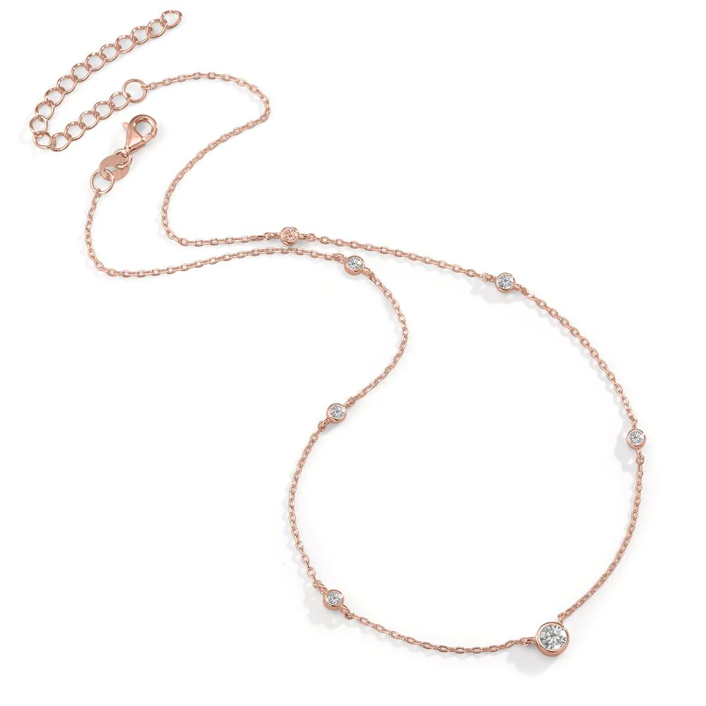 Collana Argento Zirconia rosa dorato 35-40 cm - Image 2