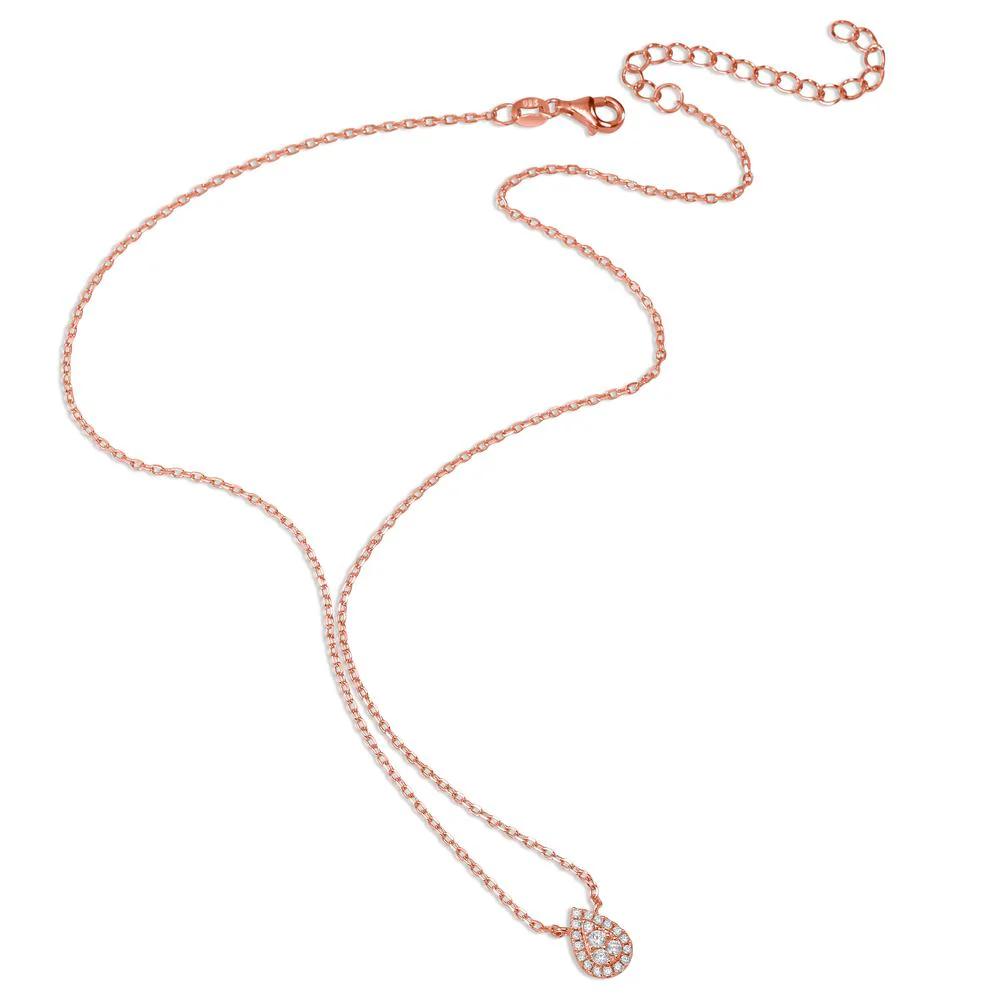 Collana Argento Zirconia rosa dorato 39-44 cm - Image 2