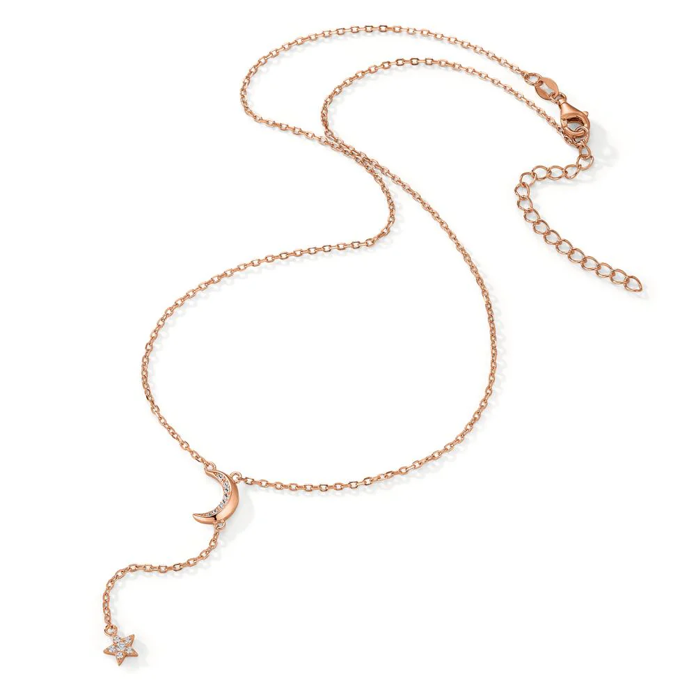 Collana Argento Zirconia rosa dorato Luna 40-45 cm - Image 2