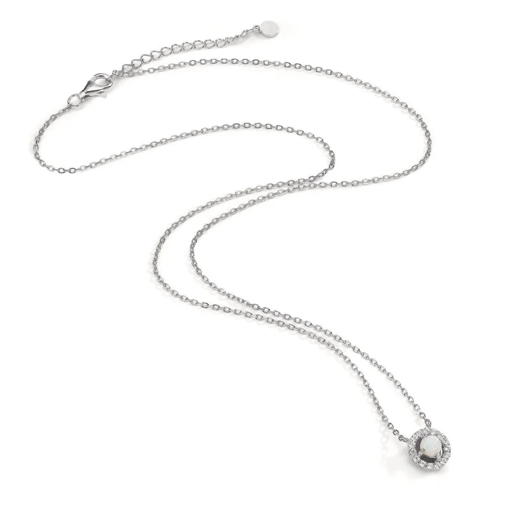 Collana Argento Zirconia, [synth. Opal] rodiato 42-45 cm - Image 2