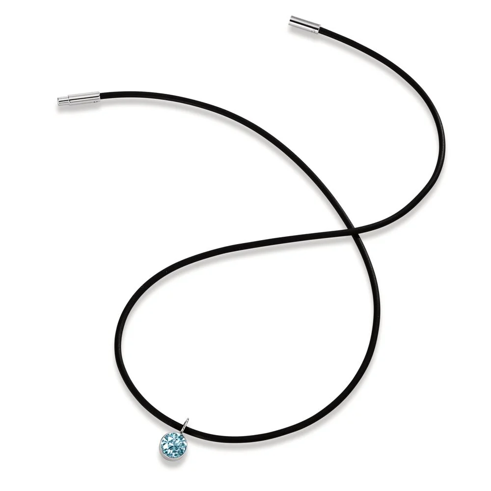 Collana Gomma, Acciaio inossidabile, Argento Zirconia acqua 42 cm - Image 2