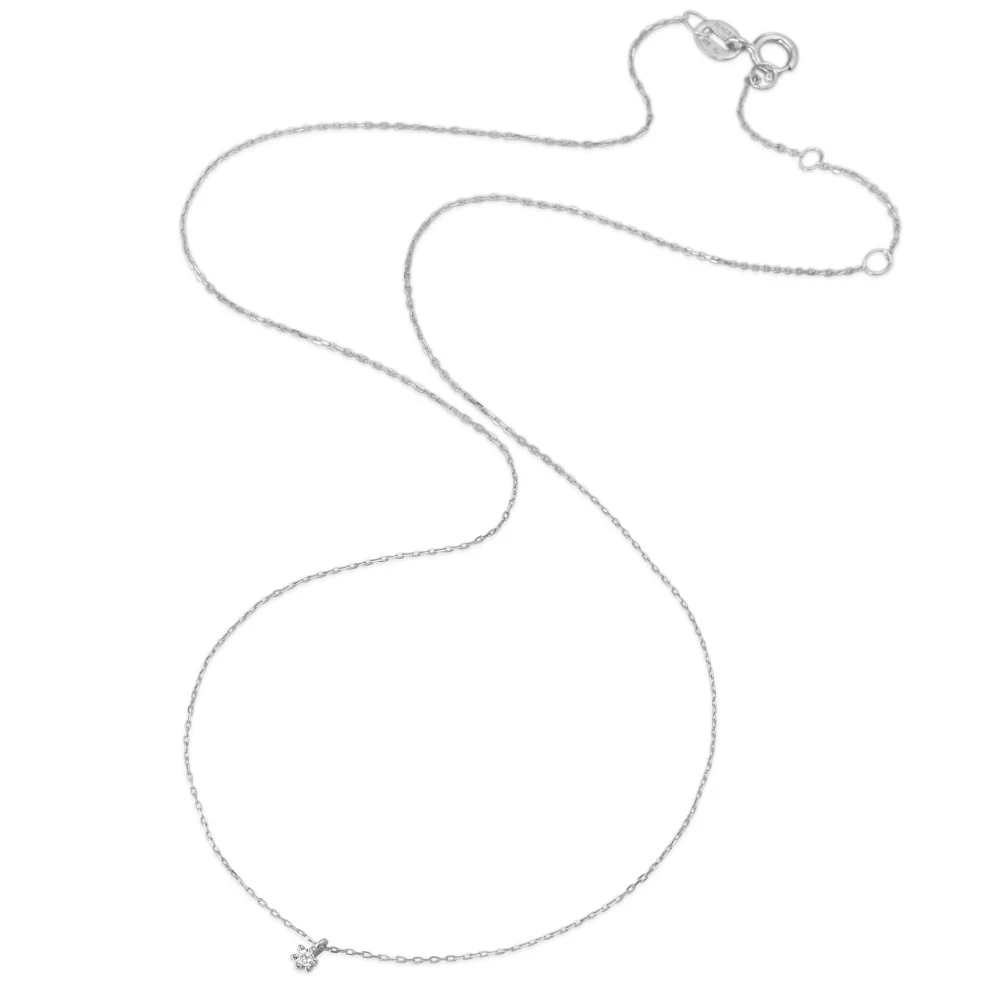 Collana Oro bianco 375/9K Diamante 0.03 ct, w-pi1 38-42 cm - Image 2