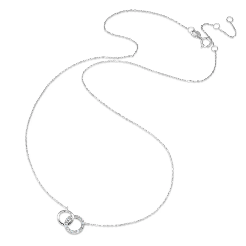 Collana Oro bianco 375/9K Diamante 0.035 ct, 9 pietra, w-pi1 38-42 cm - Image 2