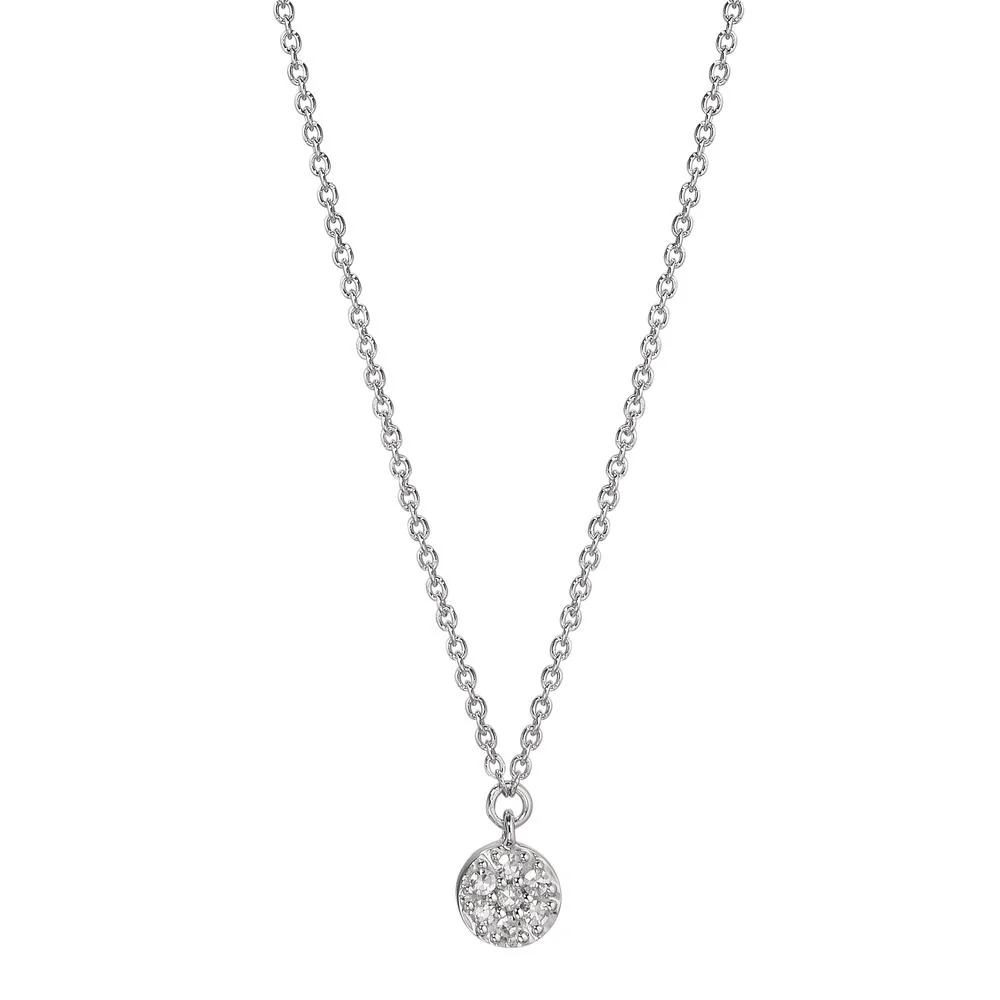 Collana Oro bianco 585/14 kt Diamante 0.027 ct, 7 pietra, w-si 42 cm