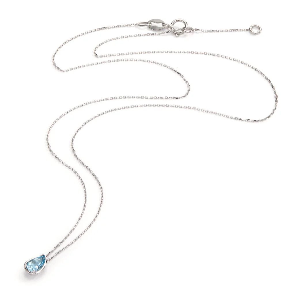 Collana Oro bianco 750/18 carati Acquamarina 0.40 ct 40-42 cm - Image 2