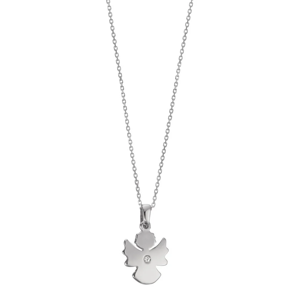 Collana Oro bianco 750/18 carati Diamante 0.008 ct, w-si Angelo 36-38 cm Ø9 mm