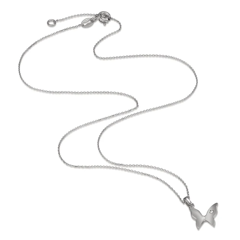 Collana Oro bianco 750/18 carati Diamante 0.01 ct, w-si Farfalla 40-42 cm Ø10 mm - Image 2