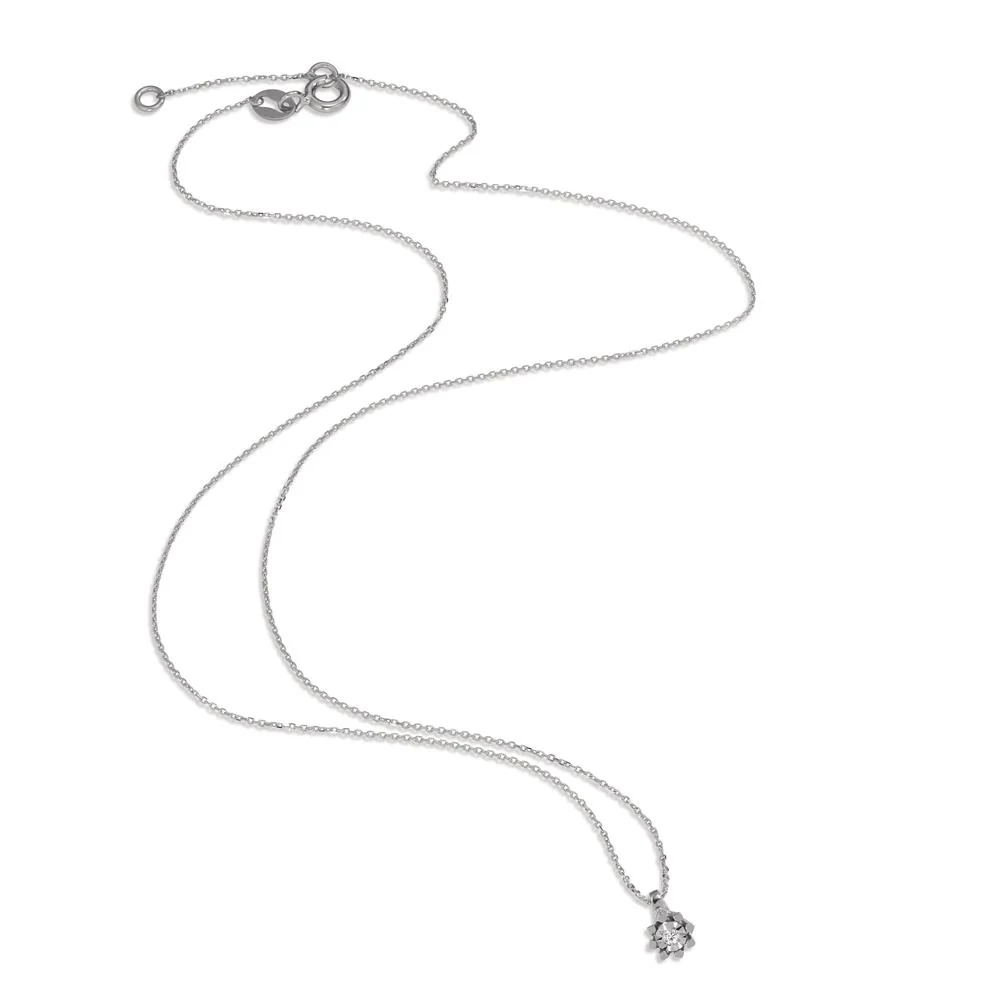 Collana Oro bianco 750/18 carati Diamante 0.015 ct, w-si 40-42 cm Ø4.5 mm - Image 2
