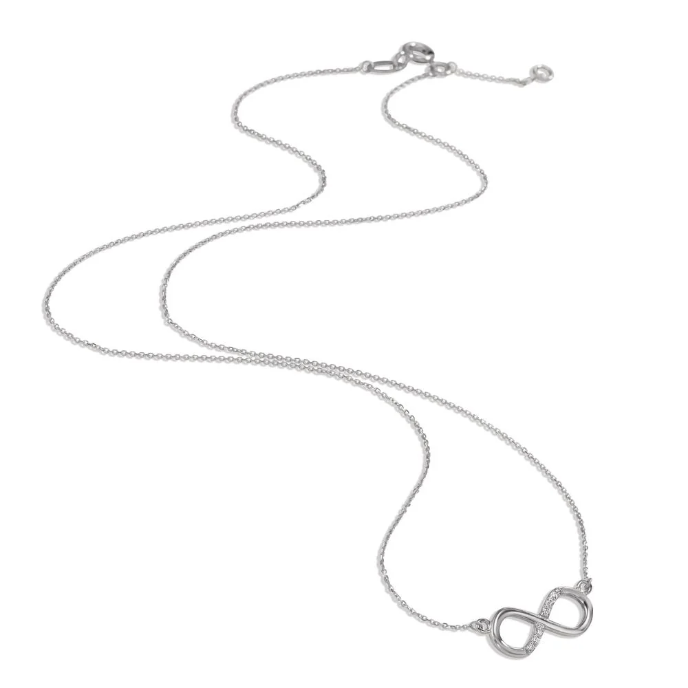 Collana Oro bianco 750/18 carati Diamante 0.03 ct, 6 pietra, w-si Infinito 40-42 cm - Image 2