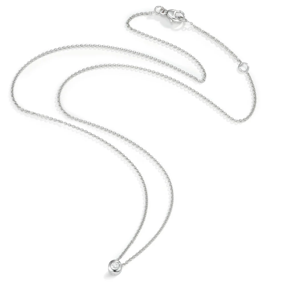Collana Oro bianco 750/18 carati Diamante 0.03 ct, w-si 42-45 cm Ø4.5 mm - Image 2