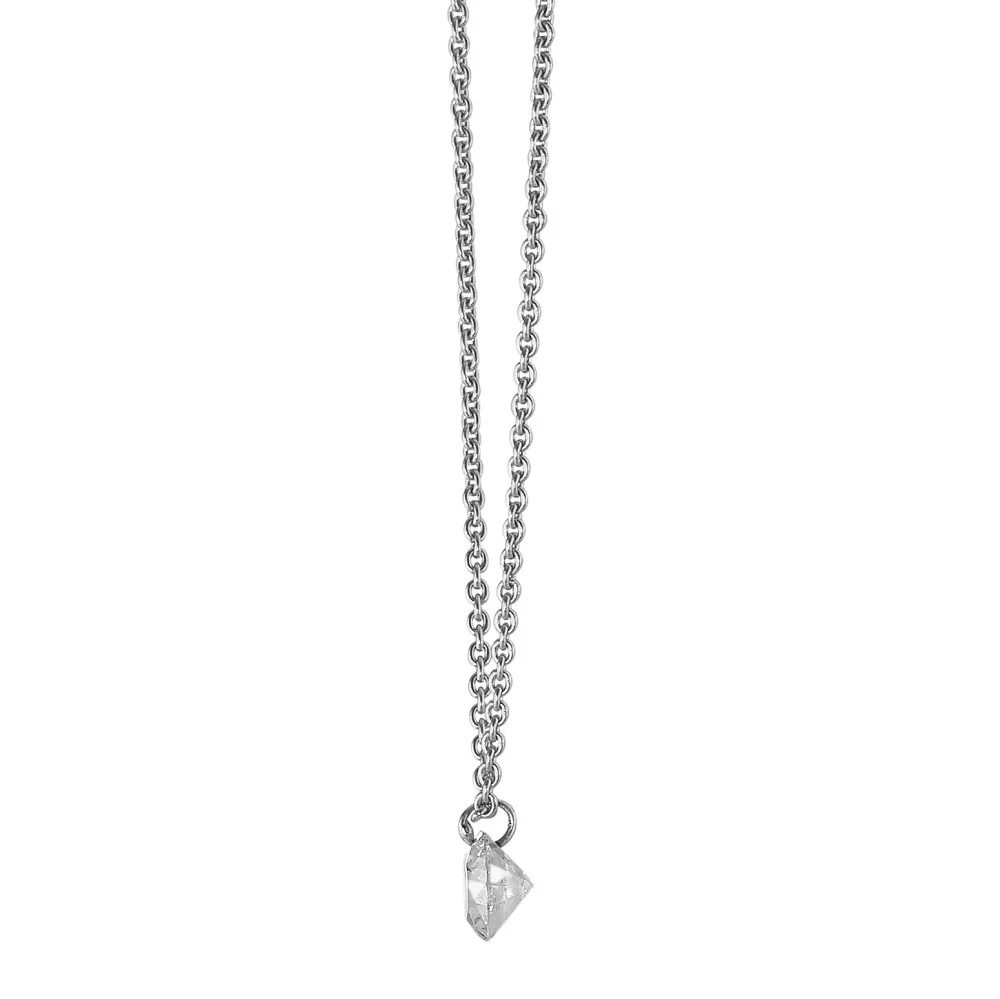 Collana Oro bianco 750/18 carati Diamante 0.15 ct 42 cm - Image 3
