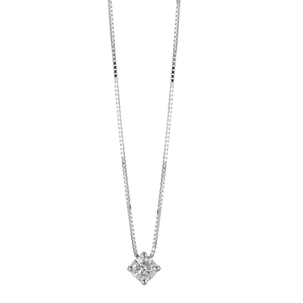 Collana Oro bianco 750/18 carati Diamante 0.15 ct, w-si 42 cm Ø3.5 mm