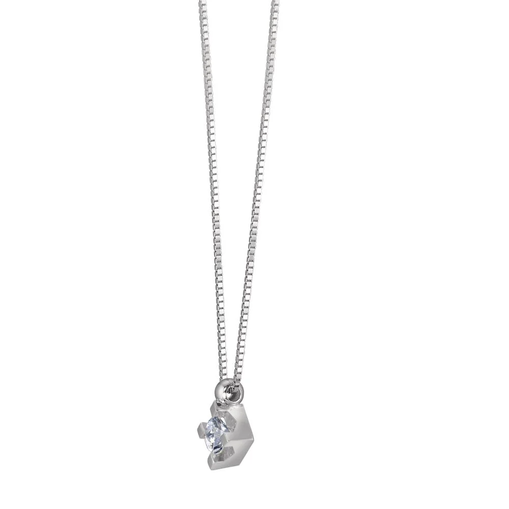 Collana Oro bianco 750/18 carati Diamante 0.20 ct, w-si 39-42 cm Ø4.5 mm - Image 2