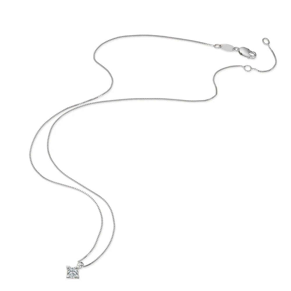 Collana Oro bianco 750/18 carati Diamante 0.20 ct, w-si 39-42 cm Ø4.5 mm - Image 3
