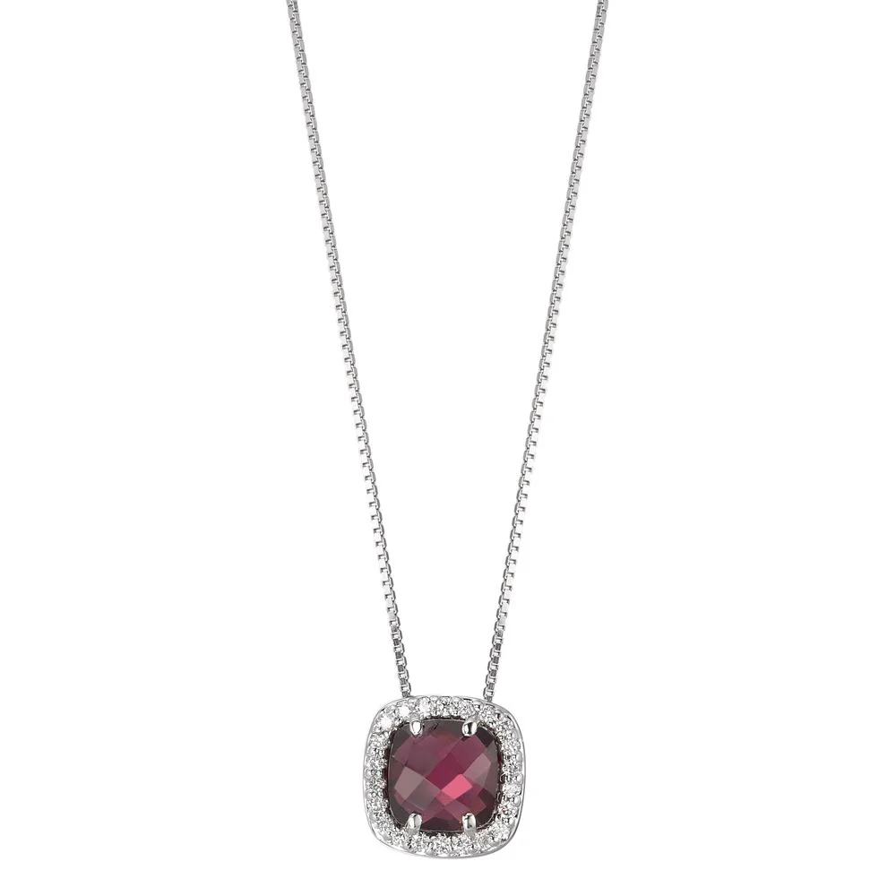 Collana Oro bianco 750/18 carati Rodolite 39-42 cm