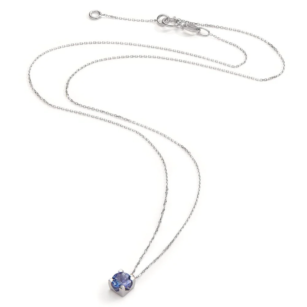 Collana Oro bianco 750/18 carati Tanzanite 0.48 ct 40-42 cm - Image 2