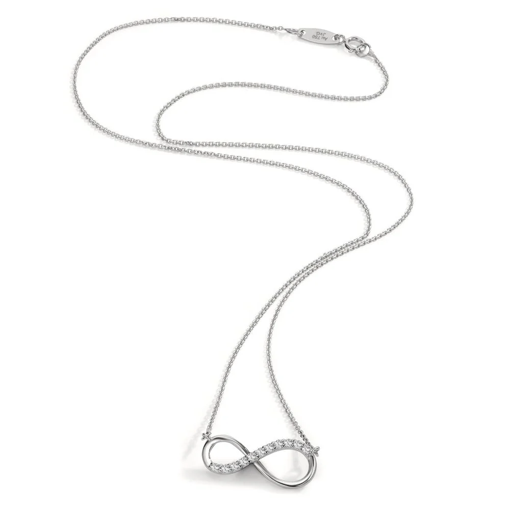 Collana Oro bianco 750/18 carati Zirconia 11 pietra Infinito 42 cm - Image 2