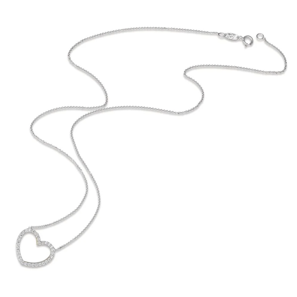 Collana Oro bianco 750/18 carati Zirconia Cuore 42 cm Ø13 mm - Image 2