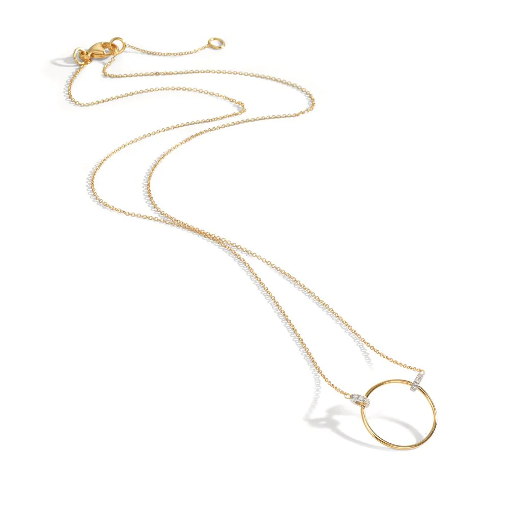 Collana Oro giallo 375/9K, Oro bianco 375/9K Zirconia 6 pietra 42-45 cm Ø14 mm - Image 2