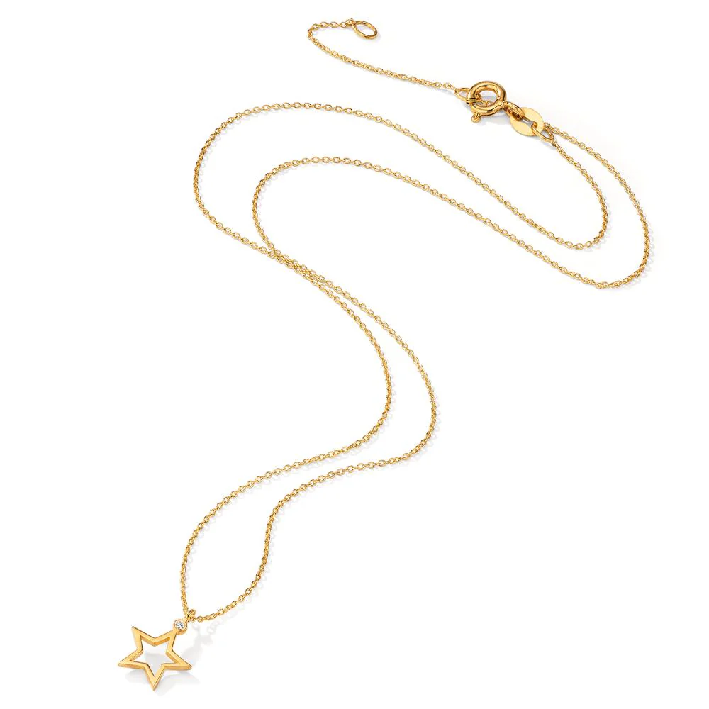 Collana Oro giallo 585/14 kt Diamante 0.006 ct, w-si Stella 39-42 cm - Image 2