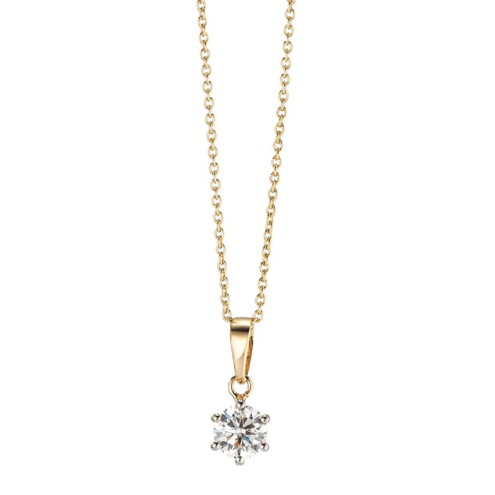 Collana Oro giallo 585/14 kt Laboratorio di diamanti coltivato 0.35 ct, w-si 42-45 cm