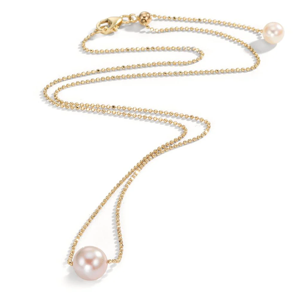 Collana Oro giallo 585/14 kt Perle Akoya, 2 Perla 5.5-8.5 mm 38-45 cm - Image 2