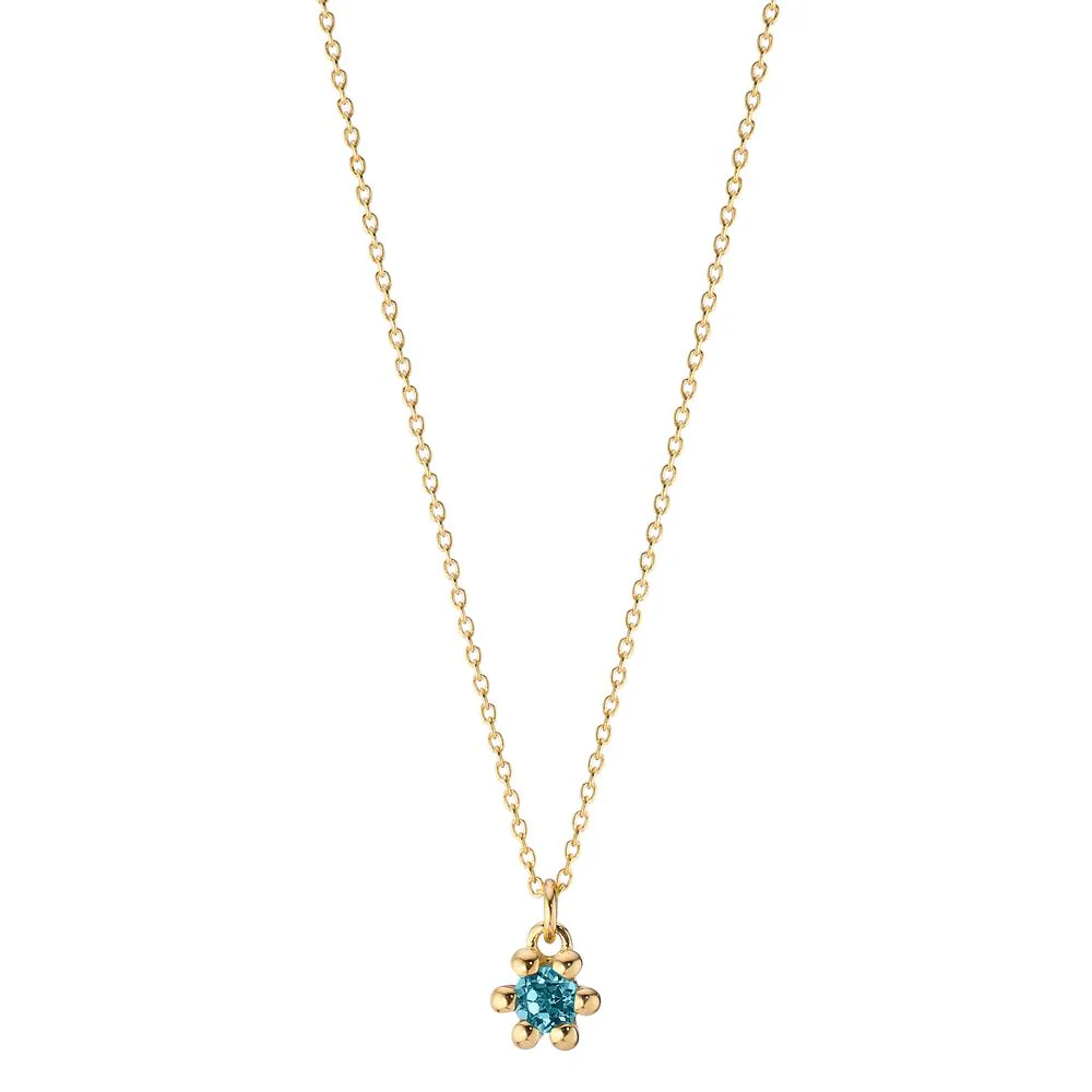 Collana Oro giallo 585/14 kt Topazio azzurro di Londra 0.13 ct 39-42 cm