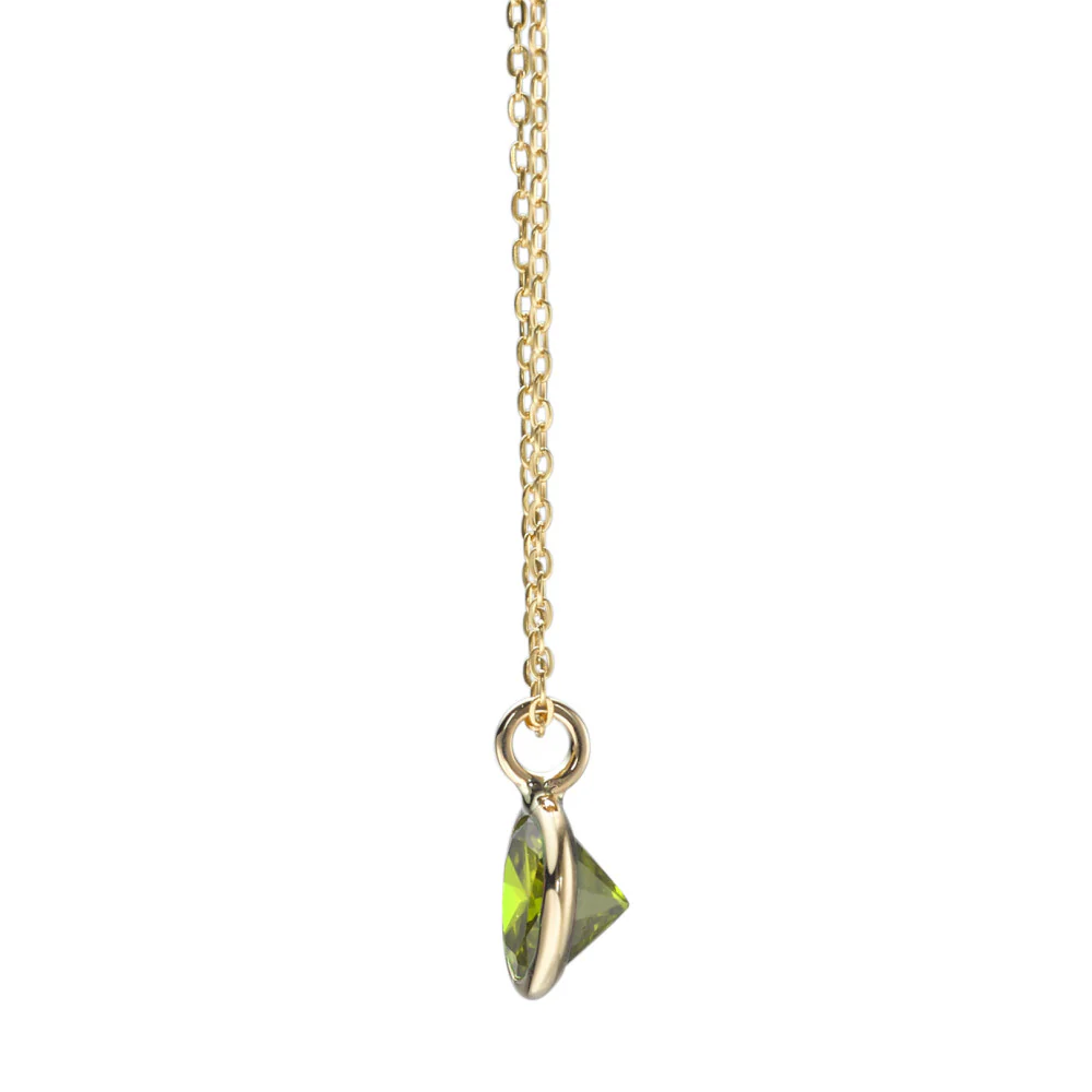 Collana Oro giallo 585/14 kt Zirconia verde 40-42 cm - Image 2