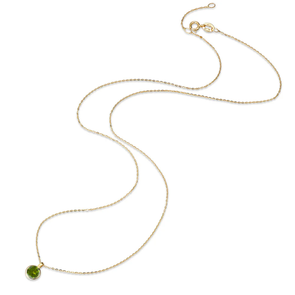Collana Oro giallo 585/14 kt Zirconia verde 40-42 cm - Image 3