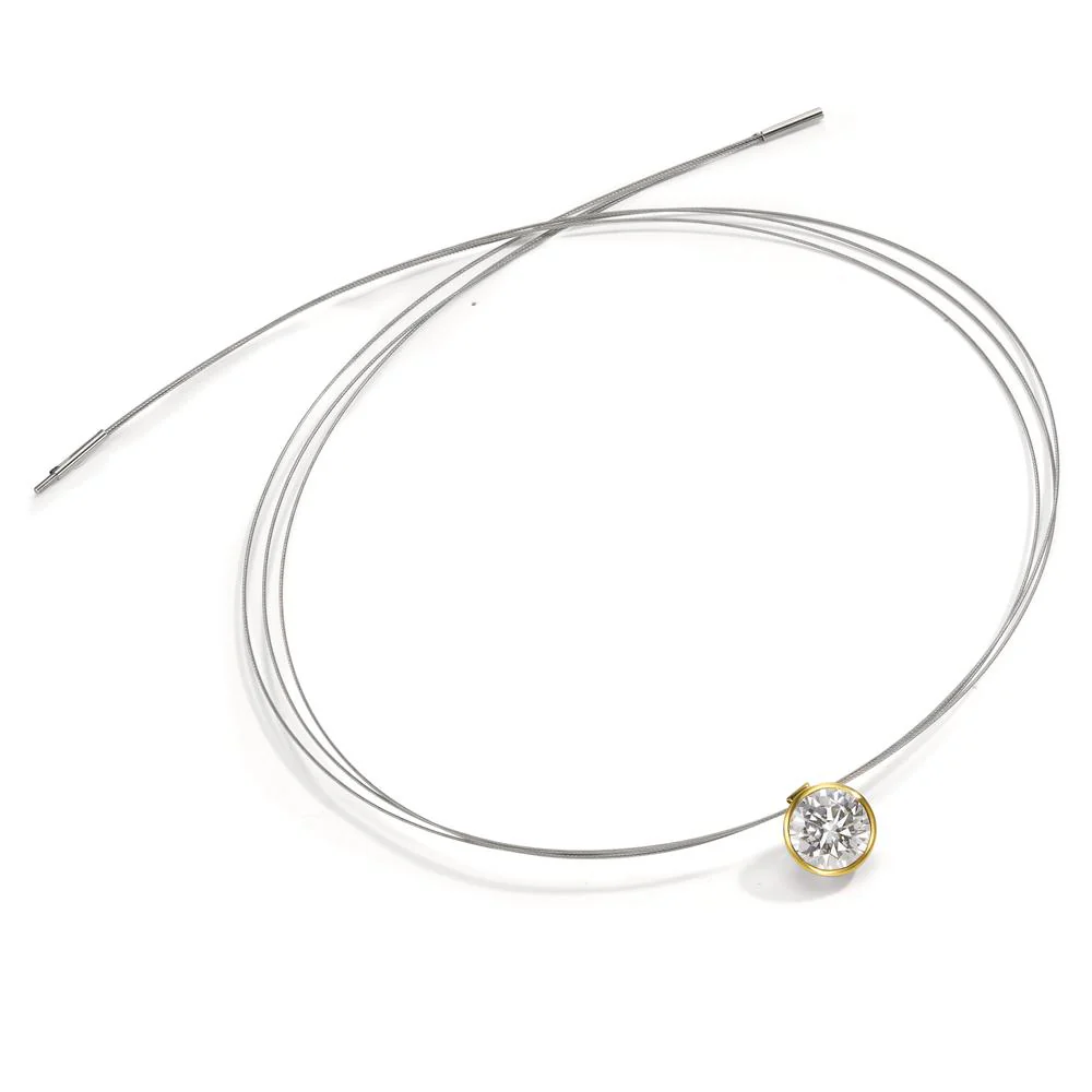 Collana Oro giallo 750/18 carati, Acciaio inossidabile Zirconia 45 cm Ø11 mm - Image 2