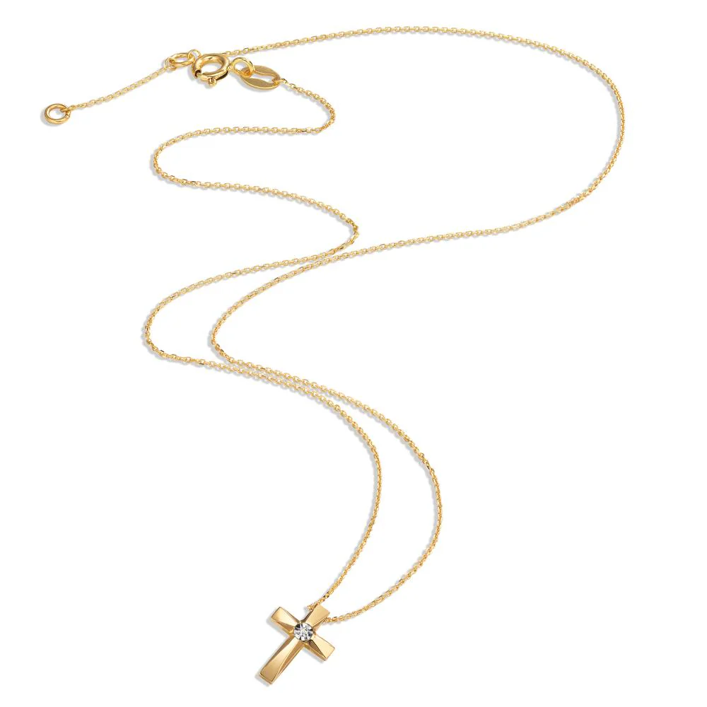 Collana Oro giallo 750/18 carati Diamante 0.005 ct, w-si Croce 40-42 cm - Image 2