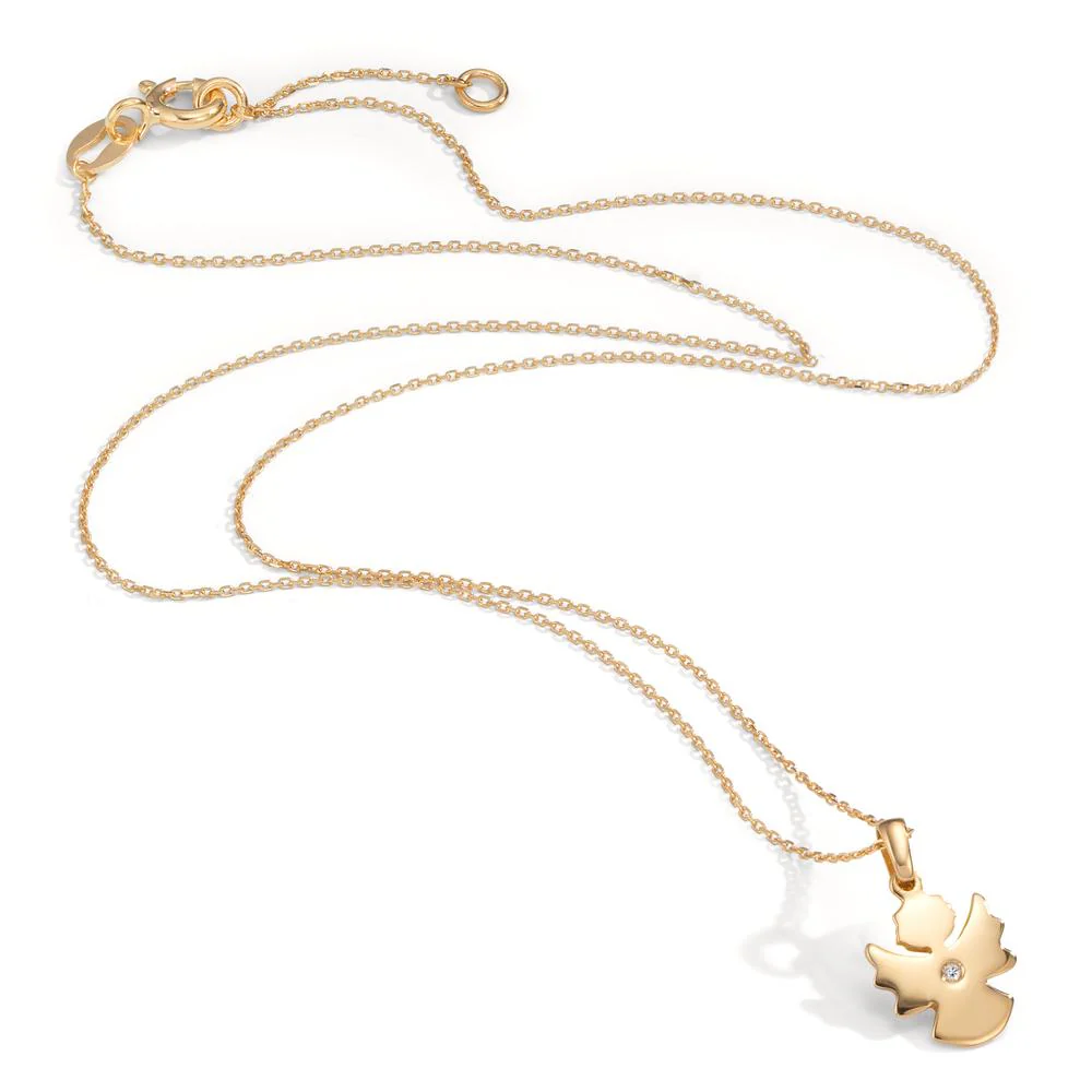 Collana Oro giallo 750/18 carati Diamante 0.008 ct, w-si Angelo 36-38 cm Ø9 mm - Image 2