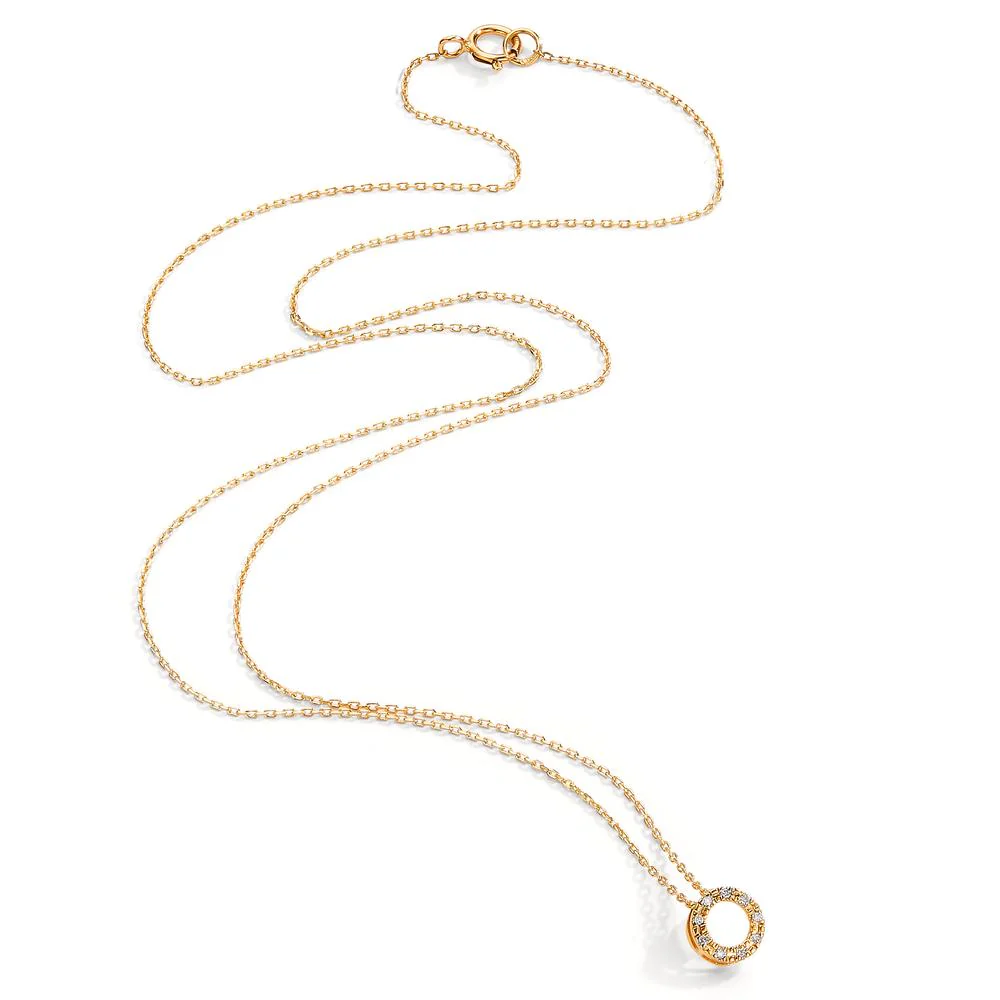 Collana Oro giallo 750/18 carati Diamante 0.018 ct, 9 pietra, w-si 42 cm - Image 2