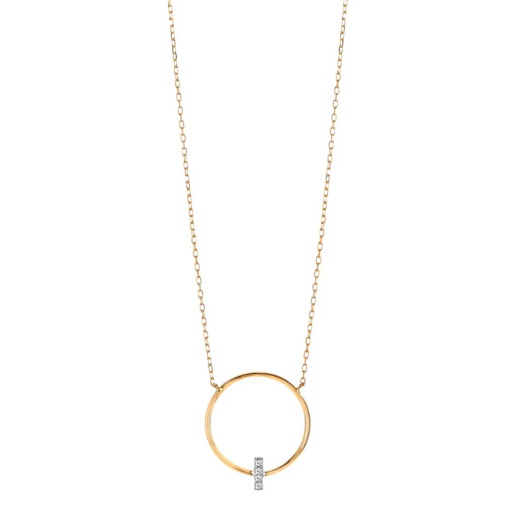 Collana Oro giallo 750/18 carati Diamante 0.02 ct, 4 pietra, w-si 40-42 cm