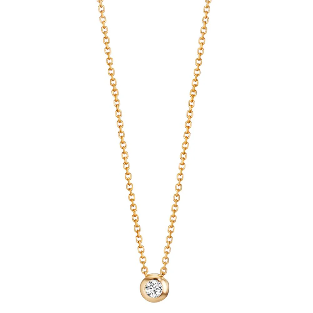 Collana Oro giallo 750/18 carati Diamante 0.03 ct, w-si 42-45 cm