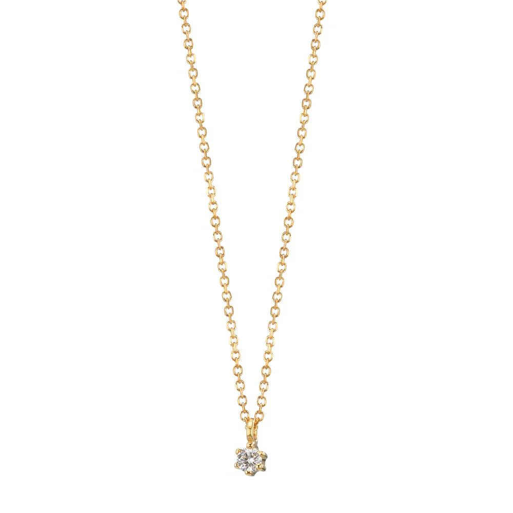 Collana Oro giallo 750/18 carati Diamante 0.03 ct, w-si 42-45 cm